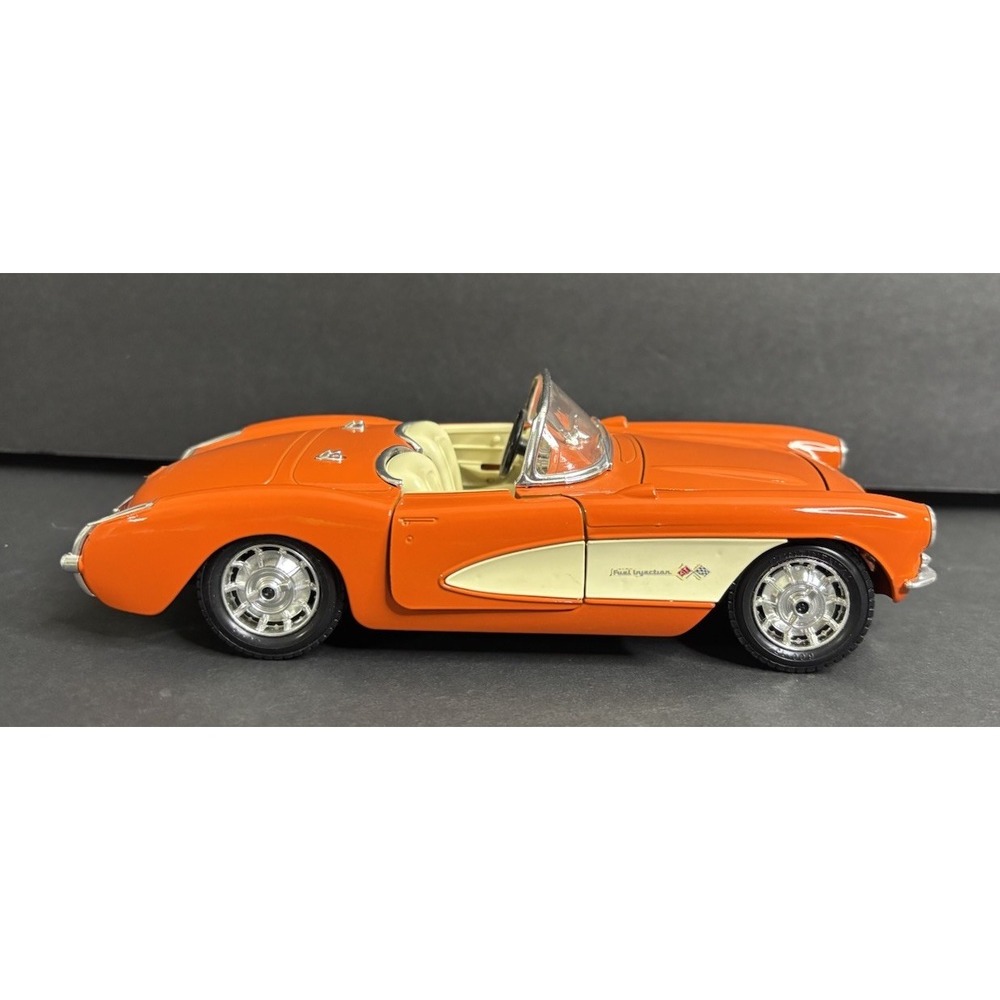 Burago 1957 Chevrolet Corvette Orange White Diecast 1:24 No Box READ